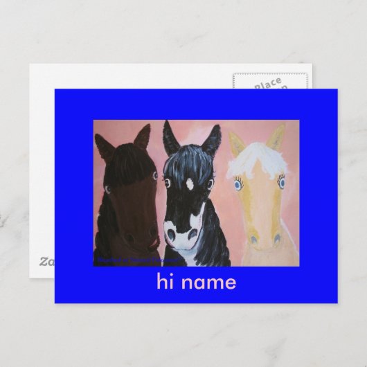 Grappige paarden kaarten Aanpassen (Voorkant / Achterkant)