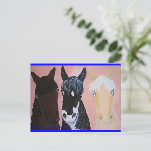 Grappige paarden kaarten Aanpassen (Staand voorkant)
