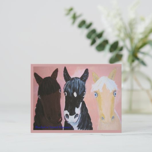 Grappige paarden kaarten Aanpassen (Staand voorkant)