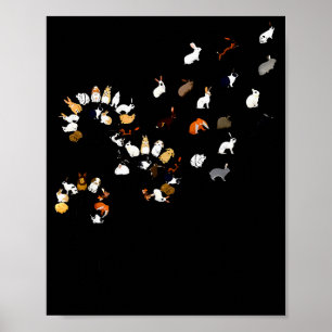 Grappige Paardenbloem Konijn Bloem Poster