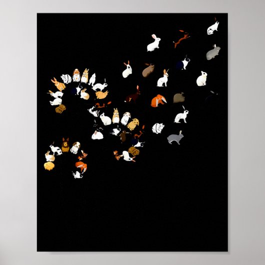 Grappige Paardenbloem Konijn Bloem Poster (Voorkant)