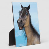 Grappige paardenlach portretkunst fotoplaat (Zijkant)