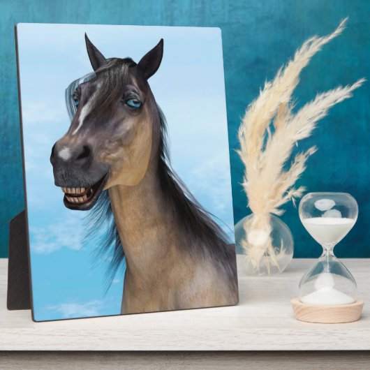 Grappige paardenlach portretkunst fotoplaat (Zijkant)