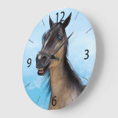 Grappige paardenlach portretkunst grote klok (Hoek)