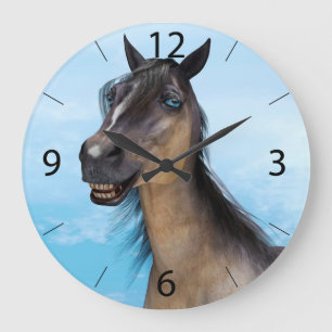 Grappige paardenlach portretkunst grote klok