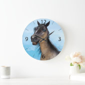 Grappige paardenlach portretkunst grote klok (Huis)
