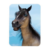 Grappige paardenlach portretkunst magneet (Verticaal)