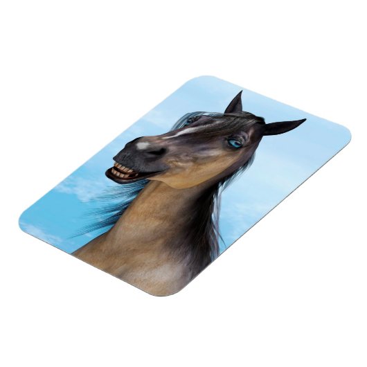 Grappige paardenlach portretkunst magneet (Linkerzijde)