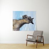 Grappige paardenlach portretkunst wandkleed (In Situ (horizontaal))