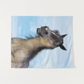 Grappige paardenlach portretkunst wandkleed (Voorkant (horizontaal))