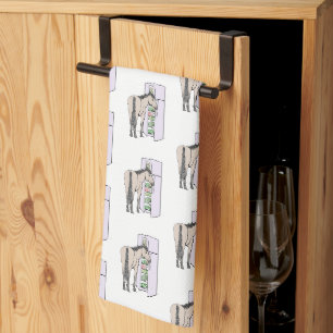 Grappige paardenliefhebber keukendoek Frosty Forag Theedoek