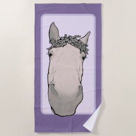 Grappige paardenliefhebber Whimsical toezichthoude Strandlaken