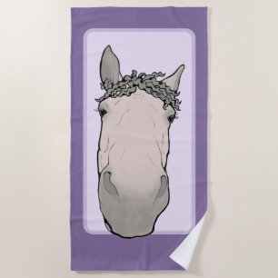 Grappige paardenliefhebber Whimsical toezichthoude Strandlaken