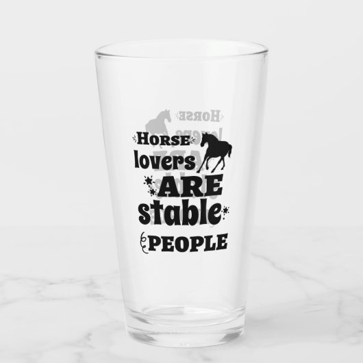 grappige paardenliefhebbers glas (Achterkant)