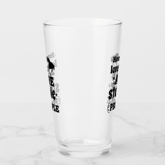 grappige paardenliefhebbers glas (Links)