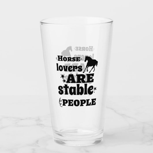 grappige paardenliefhebbers glas (Voorkant)