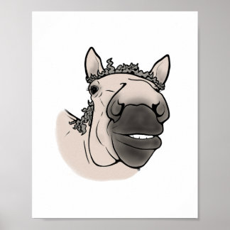 Grappige Paardenportretprint | Whimsical Equestria Poster
