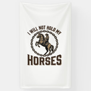 Grappige paardenquote vintage western rijdesign_1 spandoek