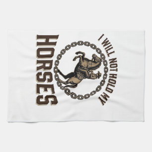 Grappige paardenquote vintage western rijdesign_1 theedoek