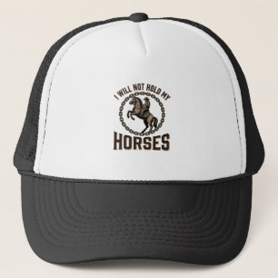 Grappige paardenquote vintage western rijdesign_1 trucker pet