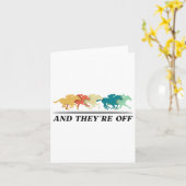 Grappige Paardenrace Jockey Racer Der6 Kaart (Gele Bloem)