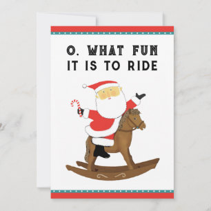 Grappige paardenrace Kerstmis Feestdagenkaart