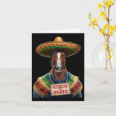 Grappige paardenrenbaan Vintage Cinco de der1 Kaart (Gele Bloem)