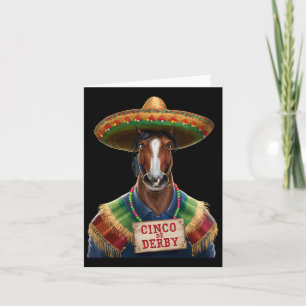 Grappige paardenrenbaan Vintage Cinco de der1 Kaart