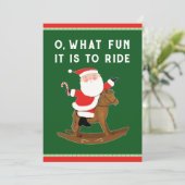 Grappige paardensport kerst feestdagenkaart (Staand voorkant)