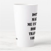 Grappige paardensporttrainer pas naam aan latte mok (Voorkant)