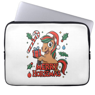 Grappige paardensublimatie, vrolijke paarden laptop sleeve