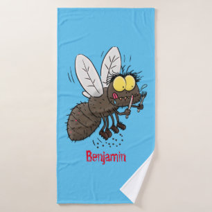 Grappige paardenvlieg insect cartoon bad handdoek