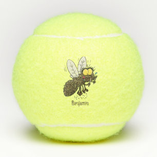 Grappige paardenvlieg insect cartoon tennisballen