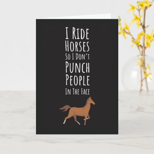 Grappige paardrij kaarten Ruiter Paarden (Gele Bloem)