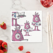 Grappige Paarse Accountant Monsters Papier Servet (Insitu)