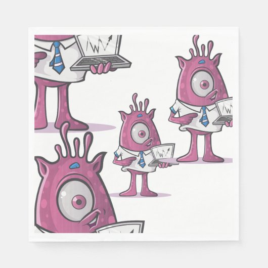 Grappige Paarse Accountant Monsters Papier Servet (Voorkant)