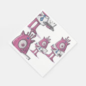 Grappige Paarse Accountant Monsters Papier Servet (Hoek)