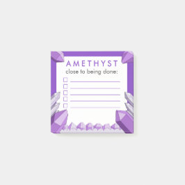 Grappige Paarse Amethyst Takenlijst Post-it® Notes