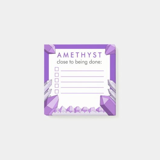 Grappige Paarse Amethyst Takenlijst Post-it® Notes (Voorkant)