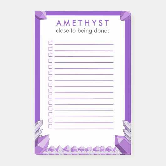 Grappige Paarse Amethyst Takenlijst Post-it® Notes (Voorkant)