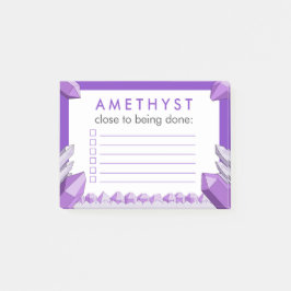Grappige Paarse Amethyst Te Doen Checklist Post-it® Notes