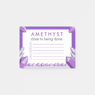 Grappige Paarse Amethyst Te Doen Checklist Post-it® Notes