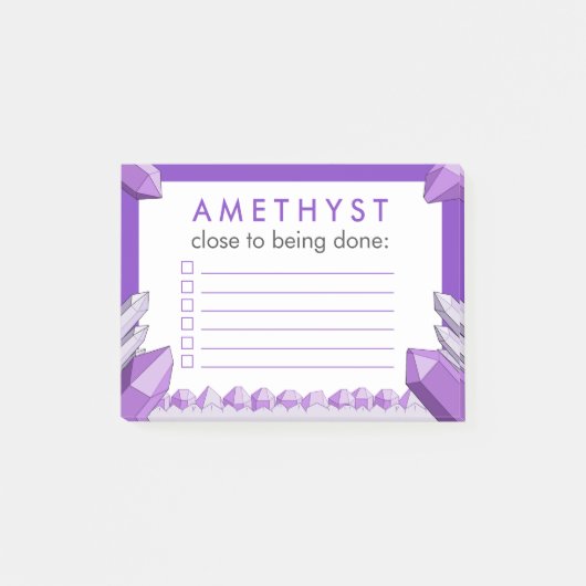 Grappige Paarse Amethyst Te Doen Checklist Post-it® Notes (Voorkant)