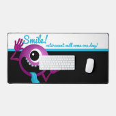 GRAPPIGE PAARSE CARTOON MONSTER, GLIMLACHEN BUREAUMAT (Keyboard & Muis)