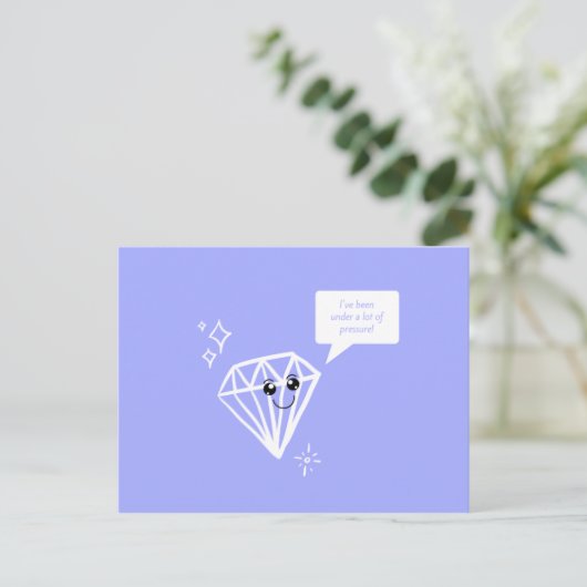 Grappige Paarse Diamant Briefkaart (Staand voorkant)