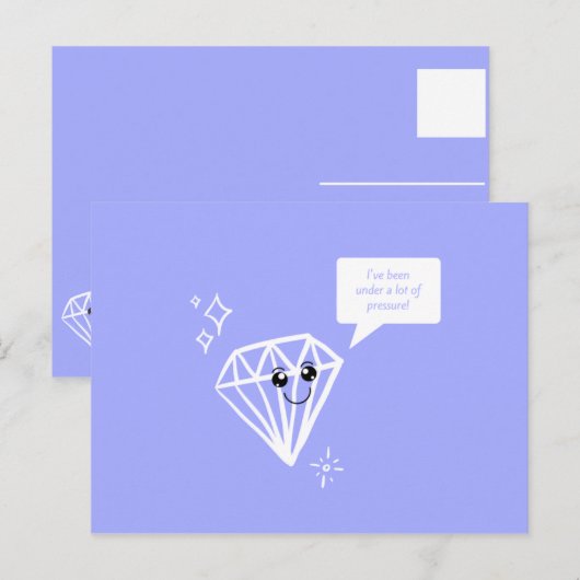 Grappige Paarse Diamant Briefkaart (Voorkant / Achterkant)