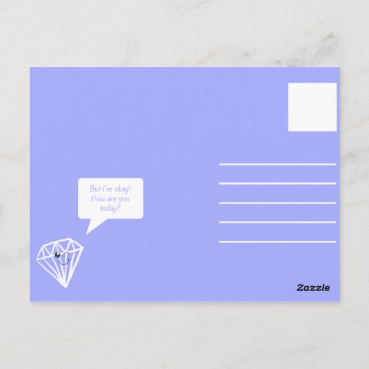 Grappige Paarse Diamant Briefkaart (Achterkant)