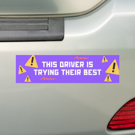 Grappige Paarse driver ondersteuning Bumpersticker (Op auto)