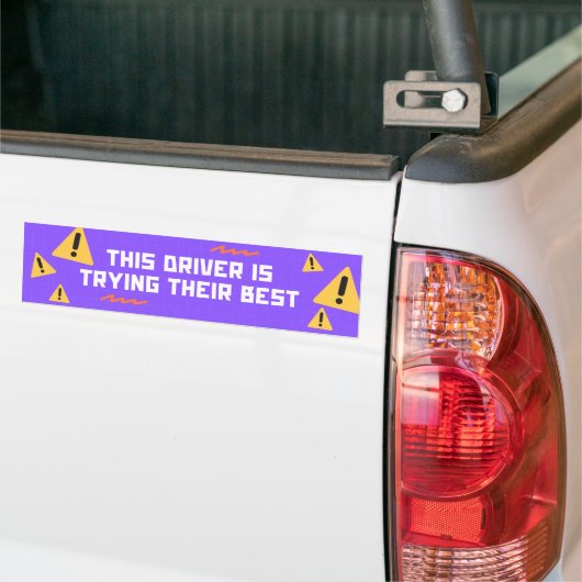 Grappige Paarse driver ondersteuning Bumpersticker (Op Truck)