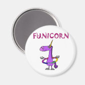 Grappige Paarse Eenhoorn met Hula Hoop Magneet (Voorkant / Achterkant)